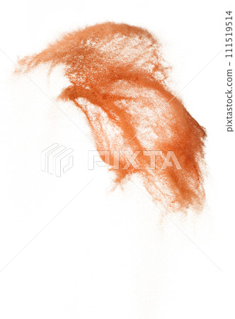 Sand Storm desert with wind blow spin swirl around. Brick red sand tornado storm with high wind. Fine Sand circle around, White background Isolated throwing particle element object Sand Storm desert with wind blow spin swirl around. Brick red sand tornado storm with high wind. Fine Sand circle around, White background Isolated throwing particle element object 111519514