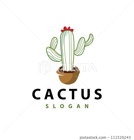 Cactus logo vector desert green plant design elegant style symbol Icon Illustration 111520243