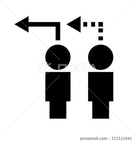 Silhouette icon of a person who depends on others. vector. Silhouette icon of a person who depends on others. vector. 111522045