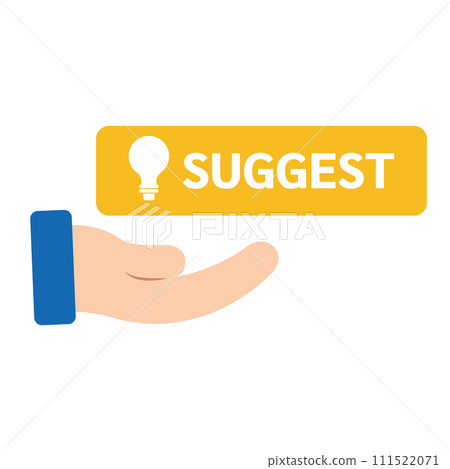 SUGGEST light bulb and hand icon. vector. SUGGEST light bulb and hand icon. vector. 111522071