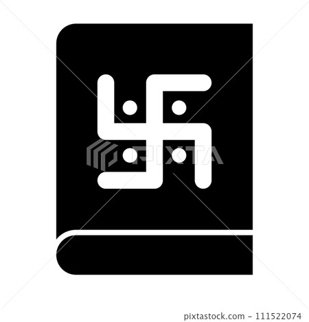 印度教書剪影圖標。向量。 111522074