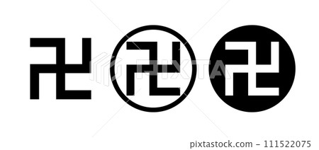 Swastika icon set. Temple map symbol. vector. 111522075