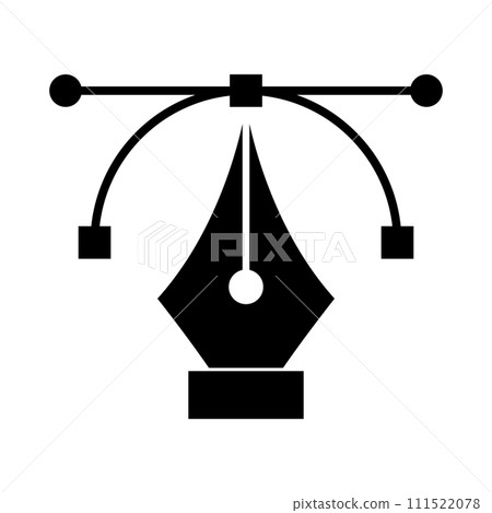鋼筆工具貝塞爾曲線輪廓圖示。向量。 111522078