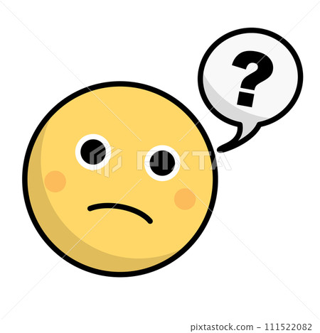 一個帶有表情和氣泡的圖標,表示一個人感到懷疑。向量。 一個帶有表情和氣泡的圖標,表示一個人感到懷疑。向量。 111522082
