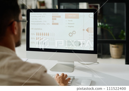 Screen of computer with statistic data Screen of computer with statistic data 111522400
