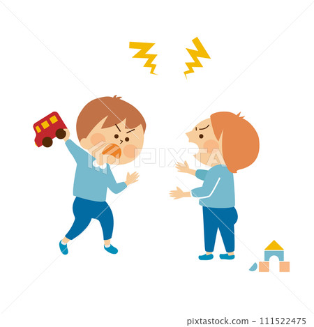 Children's fight cute illustration material 111522475