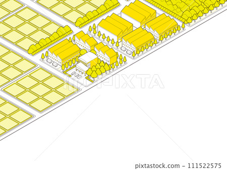 郊區的插圖鄉村景觀插圖。 111522575