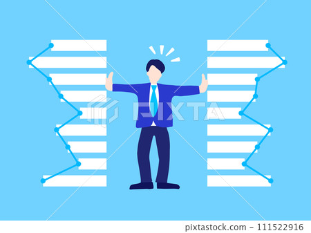 Businessman chased by sales results Businessman chased by sales results 111522916