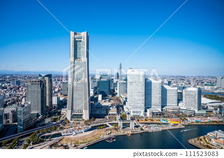 神奈川縣橫濱港未來的城市景觀 111523083