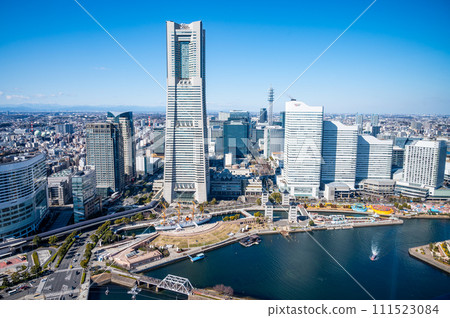 神奈川縣橫濱港未來的城市景觀 111523084