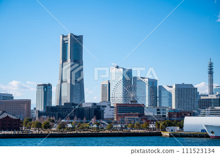 神奈川縣橫濱港未來的城市景觀 111523134