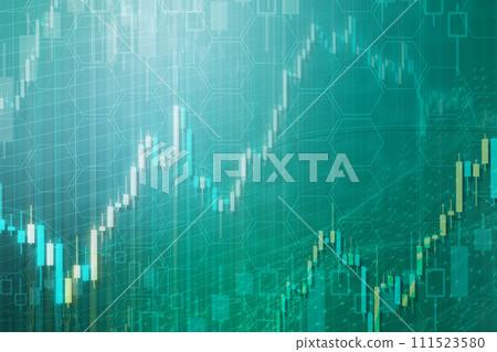 經濟形象背景素材、股票、交易所、FX背景插畫 111523580
