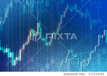 經濟形象背景素材、股票、交易所、FX背景插畫 111523585