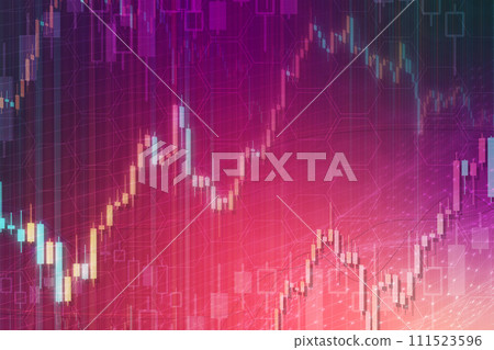經濟形象背景素材、股票、交易所、FX背景插畫 111523596