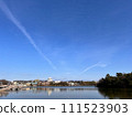 Landscape with blue sky and pond 111523903
