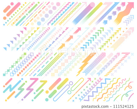 Colorful gradient upward-sloping line and arrow decoration set Colorful gradient upward-sloping line and arrow decoration set 111524125
