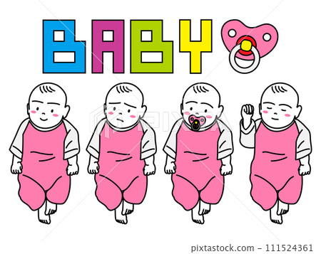 一套可愛的嬰兒面部表情 111524361