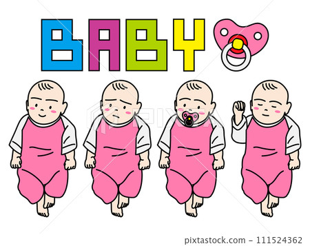 一套可愛的嬰兒面部表情 111524362