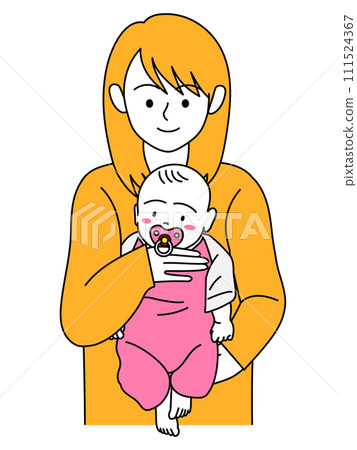 一位抱著嬰兒的母親 111524367