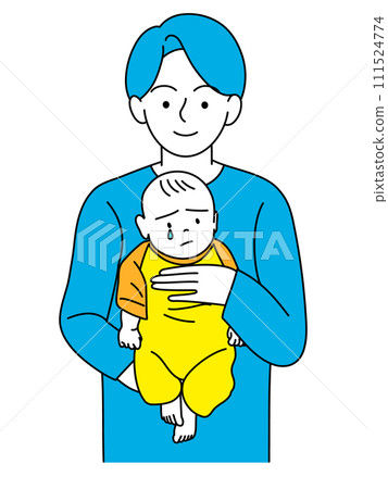 爸爸安慰脾氣暴躁的寶寶 111524774