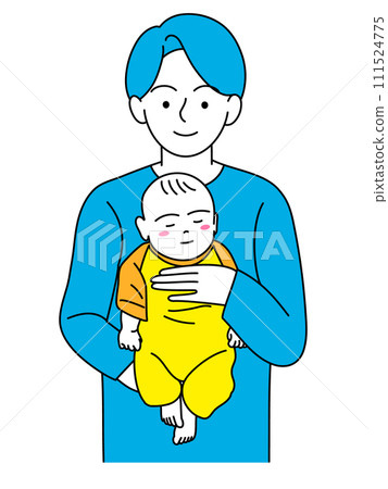 寶寶在爸爸懷裡睡著了 寶寶在爸爸懷裡睡著了 111524775