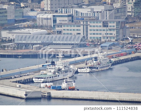 the ship is moored at the port 111524838