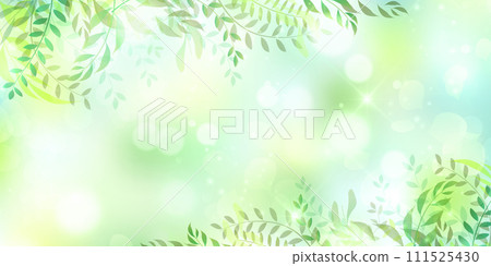 新的綠色留下風景背景 111525430