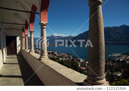 Lake Elegance: A Grand Terrace Overlooking the Tranquil Waters and Mountainous Lake Elegance: A Grand Terrace Overlooking the Tranquil Waters and Mountainous 111525504