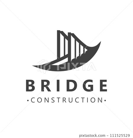 Minimalist Bridge logo suitable for building and construction workers vector 111525529