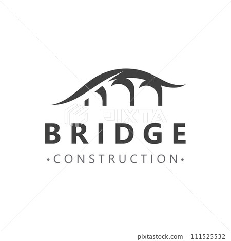 Minimalist Bridge logo suitable for building and construction workers vector 111525532