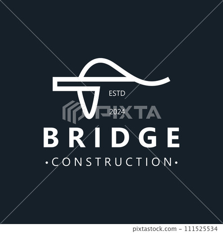 Minimalist Bridge logo suitable for building and construction workers vector 111525534
