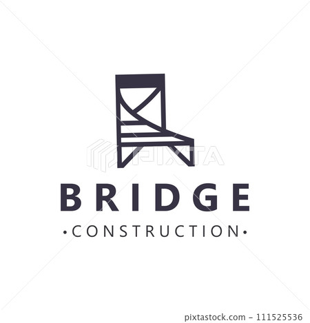 Minimalist Bridge logo suitable for building and construction workers vector 111525536