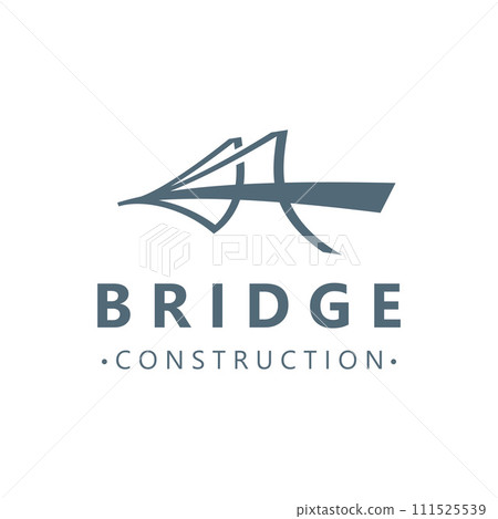 Minimalist Bridge logo suitable for building and construction workers vector 111525539