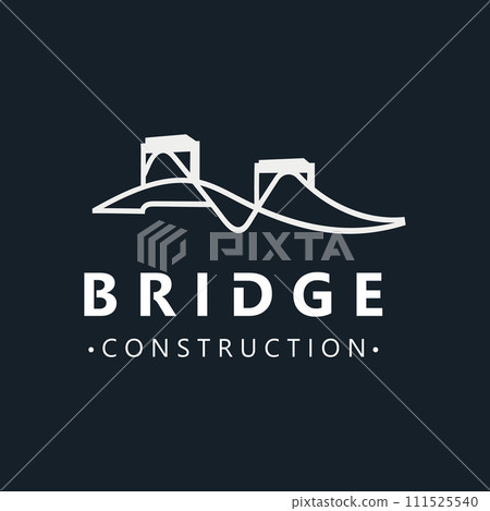 Minimalist Bridge logo suitable for building and construction workers vector 111525540