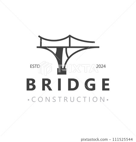 Minimalist Bridge logo suitable for building and construction workers vector 111525544