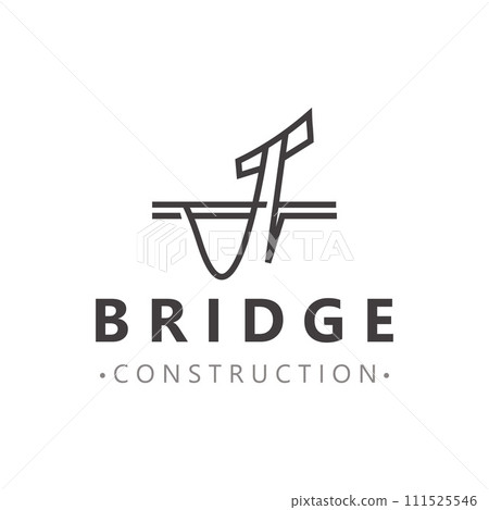 Minimalist Bridge logo suitable for building and construction workers vector Minimalist Bridge logo suitable for building and construction workers vector 111525546