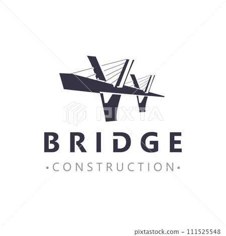 Minimalist Bridge logo suitable for building and construction workers vector 111525548