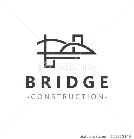 Minimalist Bridge logo suitable for building and construction workers vector 111525549