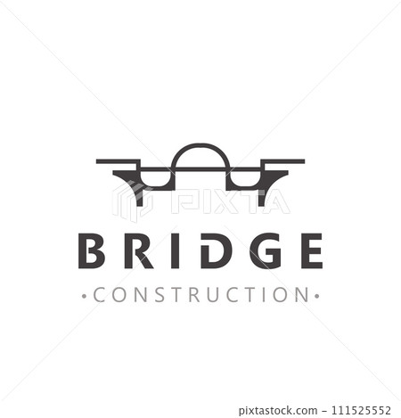 Minimalist Bridge logo suitable for building and construction workers vector 111525552