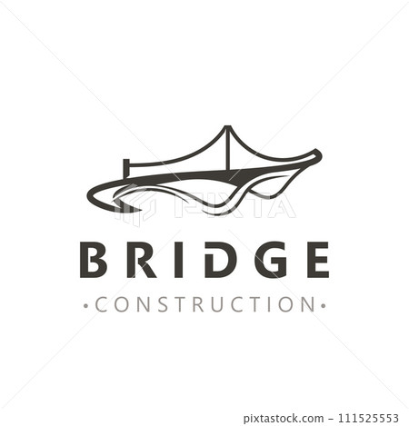 Minimalist Bridge logo suitable for building and construction workers vector 111525553