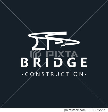 Minimalist Bridge logo suitable for building and construction workers vector 111525554