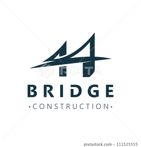 Minimalist Bridge logo suitable for building and construction workers vector 111525555