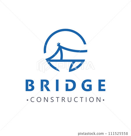 Minimalist Bridge logo suitable for building and construction workers vector 111525558