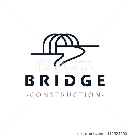Minimalist Bridge logo suitable for building and construction workers vector 111525560