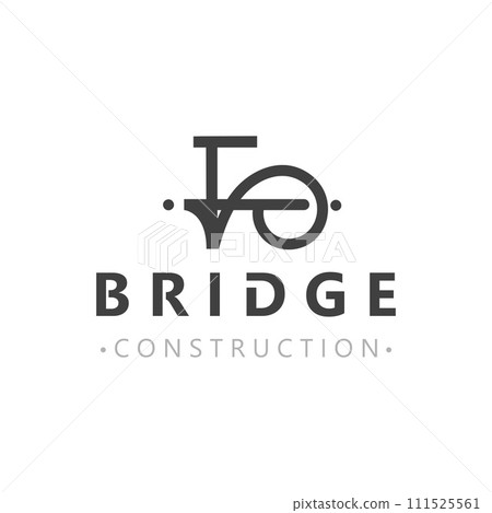 Minimalist Bridge logo suitable for building and construction workers vector 111525561
