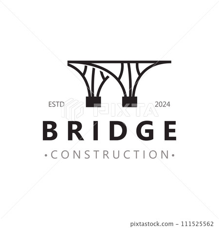 Minimalist Bridge logo suitable for building and construction workers vector 111525562