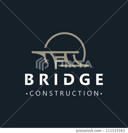 Minimalist Bridge logo suitable for building and construction workers vector 111525563