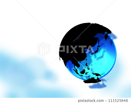 Globe-shaped world map centered on Japan 111525648