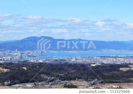 Mt. Hiei, Lake Biwa and Otsu City Mt. Hiei, Lake Biwa and Otsu City 111525806