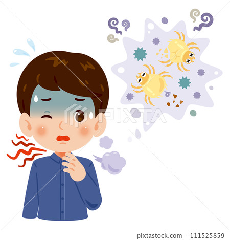 A man with allergy symptoms 111525859